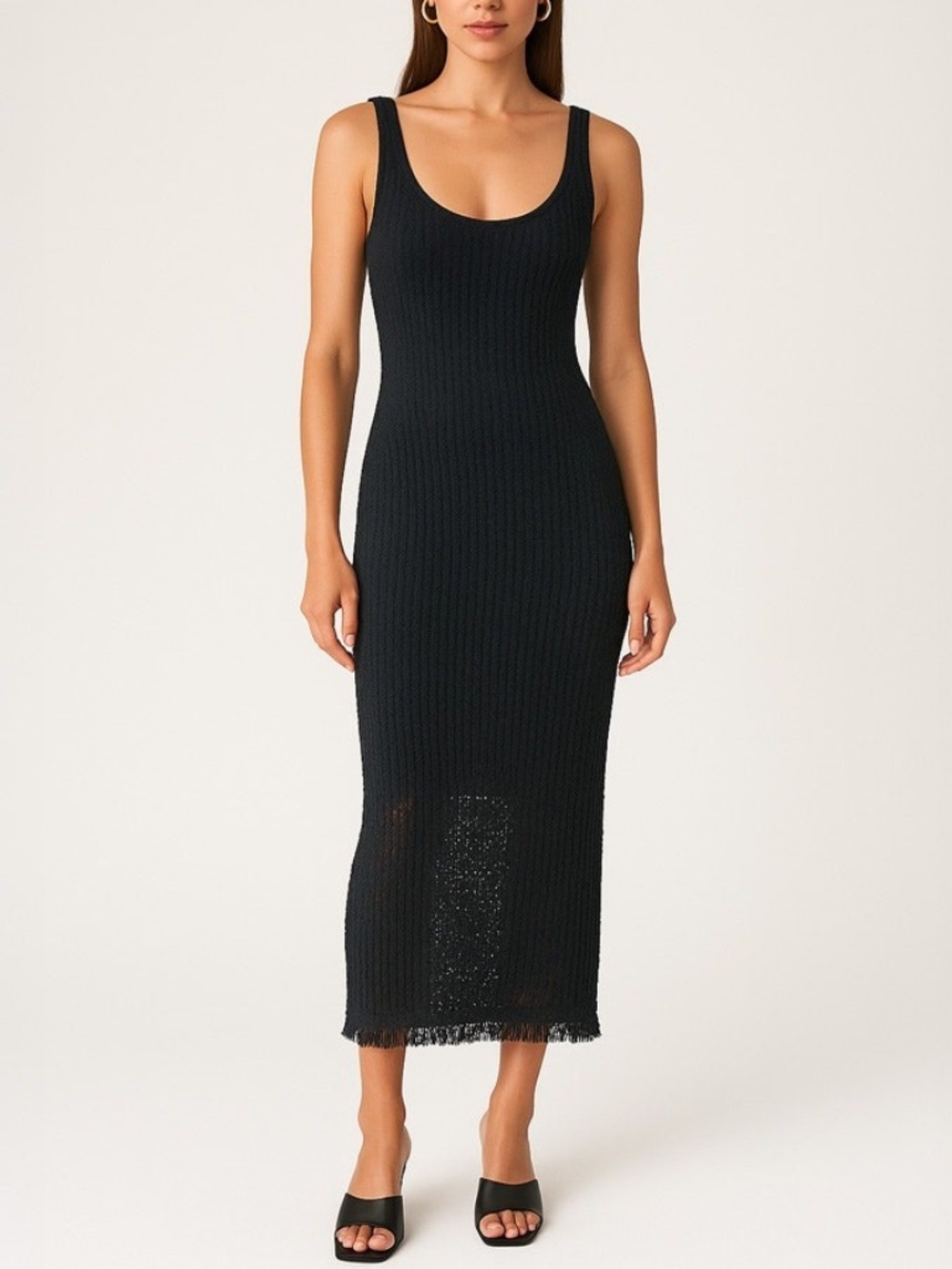 house of harlow 1960 black knit dress XS